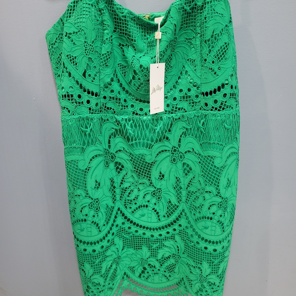 Lilly Pulitzer Brazilian Green Lace Dress 16